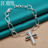 925 Silver Cross Pendant Bracelet