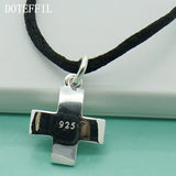 925 Silver Cross Pendant Necklace Rope Chain Wedding Engagement Jewelry