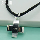 925 Silver Cross Pendant Necklace Rope Chain Wedding Engagement Jewelry