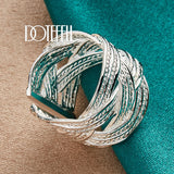 925 Silver Cross Weave Open Ring Wedding Engagement Party Charm Jewelry