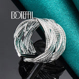 925 Silver Cross Weave Open Ring Wedding Engagement Party Charm Jewelry