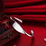 925 Sterling Silver Cuff Bangle Bracelet for Women