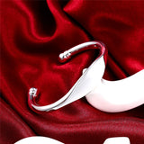 925 Sterling Silver Cuff Bangle Bracelet for Women