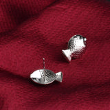 925 Silver Fish Earrings Women Wedding Anniversary Gift Stud Charm Jewelry