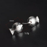 925 Silver Fish Earrings Women Wedding Anniversary Gift Stud Charm Jewelry