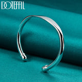 925 Silver Double Bead Cuff Bangle Bracelet