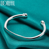 925 Silver Double Bead Cuff Bangle Bracelet