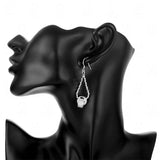 925 Silver Double Circle Drop Earrings Charm Wedding Engagement Party Gift