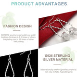 925 Silver Double Circle Drop Earrings Charm Wedding Engagement Party Gift
