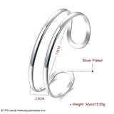 925 Silver Circle Line Bangle Bracelet Wedding Engagement Party Jewelry