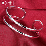 925 Silver Circle Line Bangle Bracelet Wedding Engagement Party Jewelry