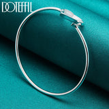 925 Silver Double Heart Bangle Bracelet For Woman Wedding