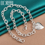 925 Silver Double Heart Pendant Necklace 18 Inch Chain