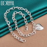925 Silver Double Heart Pendant Necklace 18" Chain