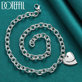 925 Silver Double Heart Pendant Necklace 18" Chain