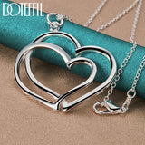 925 Silver Double Heart Pendant Necklace
