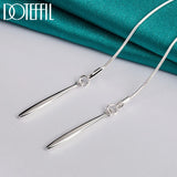 925 Silver Double Leaf 18 Inch Snake Chain Necklace Women Wedding Engagement