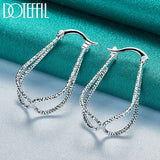 925 Silver Cross Hoop Earring For Women Gift Wedding Jewelry