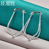 925 Silver Cross Hoop Earring For Women Gift Wedding Jewelry