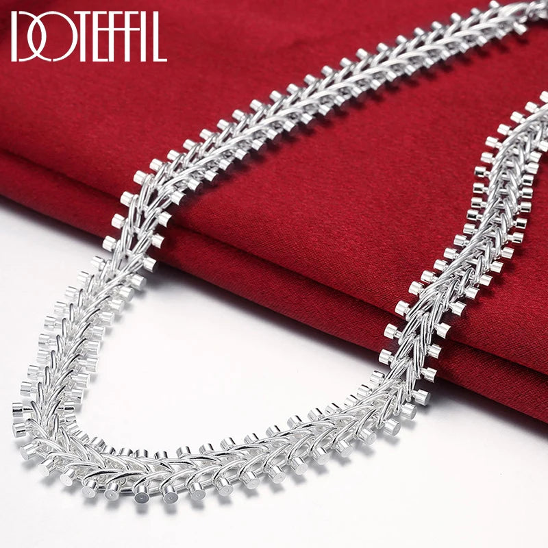 925 Silver Double Round Bead Chain Necklace