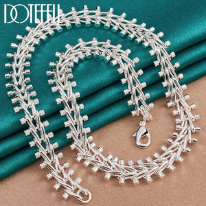 925 Silver Double Round Bead Chain Necklace Wedding Jewelry