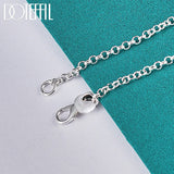 925 Silver Double Round Circle Bracelet Chain Women Man Wedding