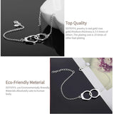 925 Silver Double Round Circle Bracelet for Women