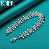 925 Silver Bead Chain Bracelet Double Row Wedding Engagement