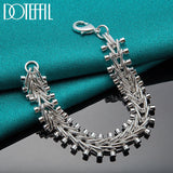 925 Silver Bead Chain Bracelet Double Row Wedding Engagement