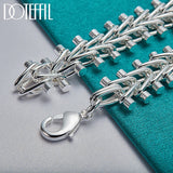 925 Silver Bead Chain Bracelet Double Row Wedding Engagement