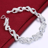 925 Silver Dragon Chain Bracelet Charm Wedding Engagement Jewelry