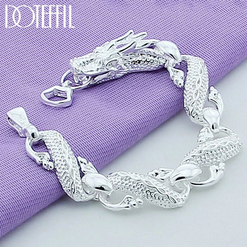 925 Silver Dragon Cuff Bracelet Wedding Party Jewelry