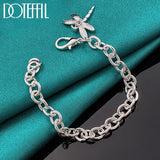 925 Silver Dragonfly Pendant Bracelet Thick Chain Wedding Party Jewelry