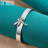 925 Silver Dragonfly Bangle Bracelet Wedding Engagement Charm Jewelry