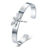 925 Silver Dragonfly Bangle Bracelet Wedding Jewelry