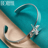 925 Silver Dragonfly Bangle Bracelet Wedding Jewelry