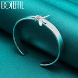 925 Silver Dragonfly Bangle Bracelet Wedding Engagement Charm Jewelry