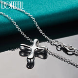 925 Silver Droplets Cross Pendant Necklace 18-30 Inches Chain