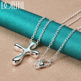 925 Silver Droplets Cross Pendant Necklace 18-30 Inches Chain
