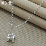 925 Silver Eiffel Tower Pendant Necklace 16-30 Inch Chain