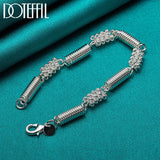 925 Silver Elasticity Circle Chain Bracelet Wedding Party Jewelry