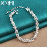925 Silver Faucet Chain Bracelet Wedding Engagement Party Jewelry
