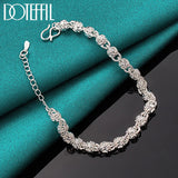 925 Silver Faucet Chain Bracelet Wedding Engagement Party Jewelry