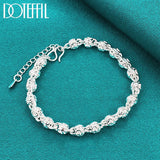 925 Silver Faucet Chain Bracelet Wedding Engagement Party Jewelry