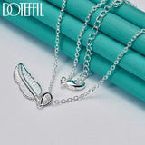 925 Silver Feather Pendant Necklace 16-26" Chain Wedding Charm Jewelry
