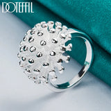 925 Silver Firework Coral Ring Wedding Engagement Charm Jewelry