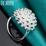 925 Silver Coral Ring Wedding Engagement Jewelry