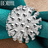 925 Silver Coral Ring Wedding Engagement Jewelry