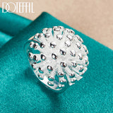 925 Silver Coral Ring Wedding Engagement Jewelry