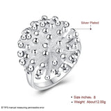 925 Silver Firework Coral Ring Wedding Engagement Jewelry